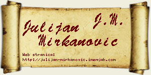Julijan Mirkanović vizit kartica